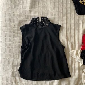 Black high neck tank